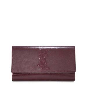 YSL Saint Laurent Belle de Jour Burgundy Clutch